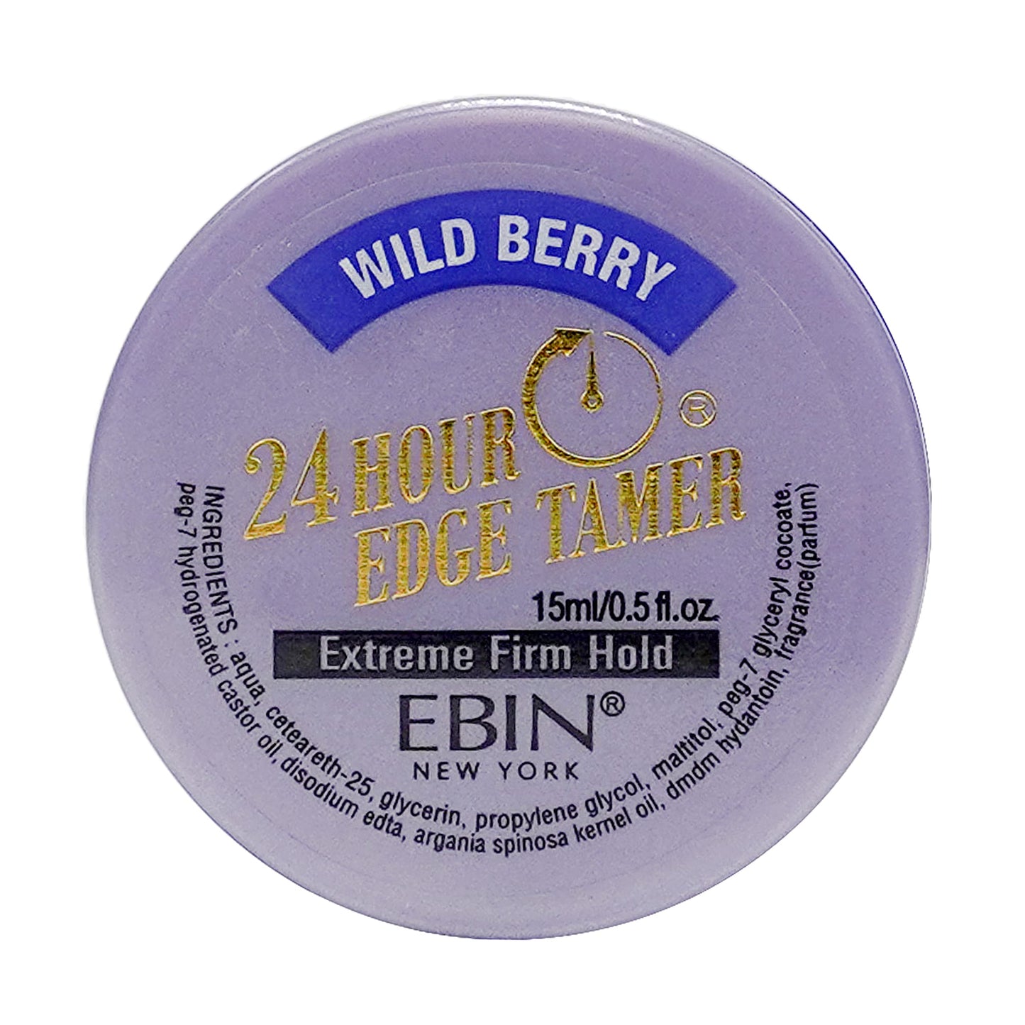 EBIN NEW YORK 24 Hour Argan Oil Edge Tamer Refresh (0.5oz/ 15ml, Wild Berry) | Extreme Firm Hold, Smooths &amp;amp; Tames Frizz | No Flaking or Drying | High Shine, Long Lasting, All Hair Types, Styling Gel.