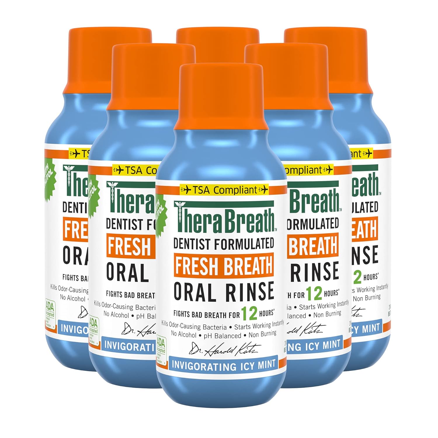 TheraBreath_Fresh_Breath_Dentist_Formulated_Oral_Rinse,_Icy_Mint,_3_Ounce_(Pack_of_6)