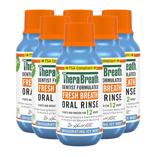 TheraBreath_Fresh_Breath_Dentist_Formulated_Oral_Rinse,_Icy_Mint,_3_Ounce_(Pack_of_6)