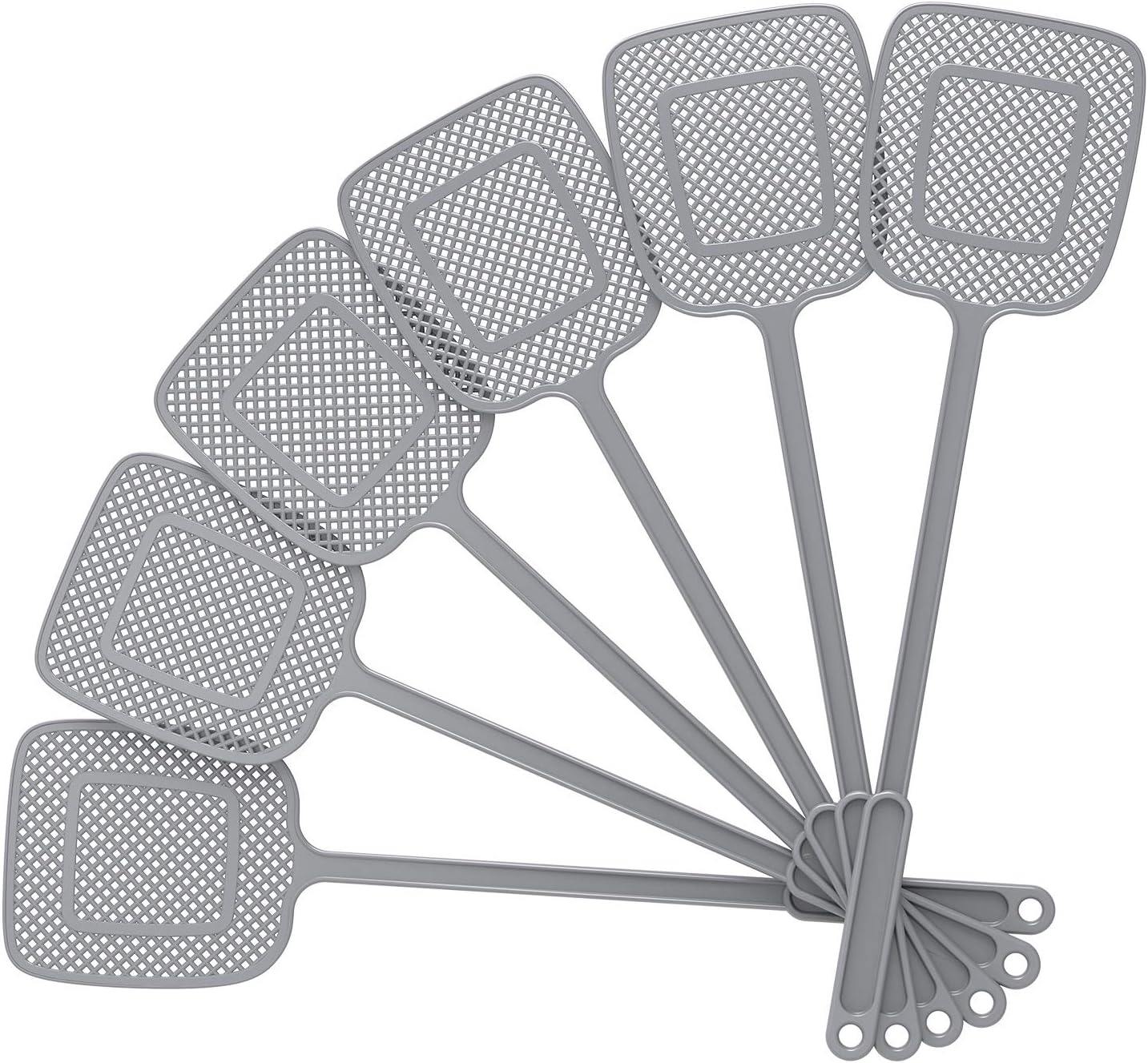 MR.SIGA_Heavy_Duty_Long_Handle_Fly_Swatter,_Gray,_6_Pack
