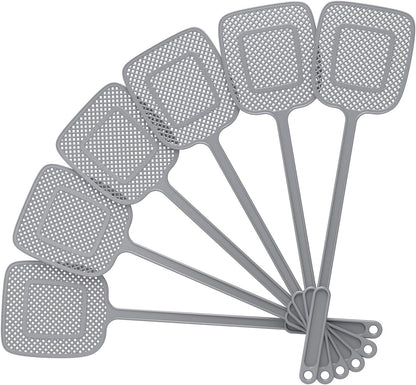MR.SIGA_Heavy_Duty_Long_Handle_Fly_Swatter,_Gray,_6_Pack