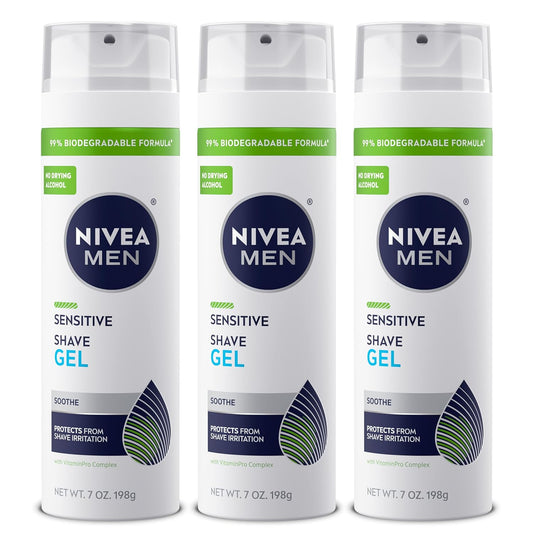 NIVEA_MEN_Sensitive_Shave_Gel,_Shaving_Gel_for_Men_with_Sensitive_Skin,_Enriched_with_VitaminPro_Complex,_7_Oz_Can,_Pack_of_3