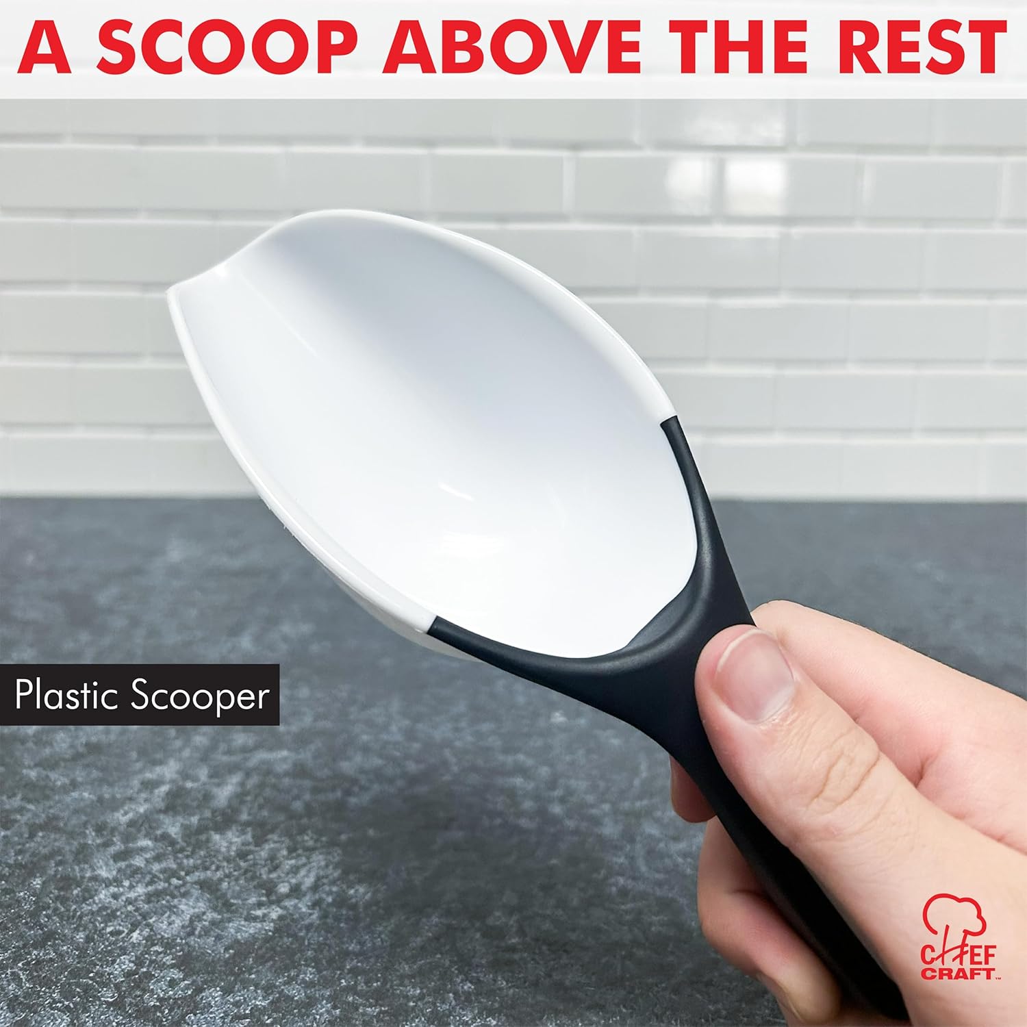 Chef_Craft_Select_Plastic_Scoop,_1_Cup,_White