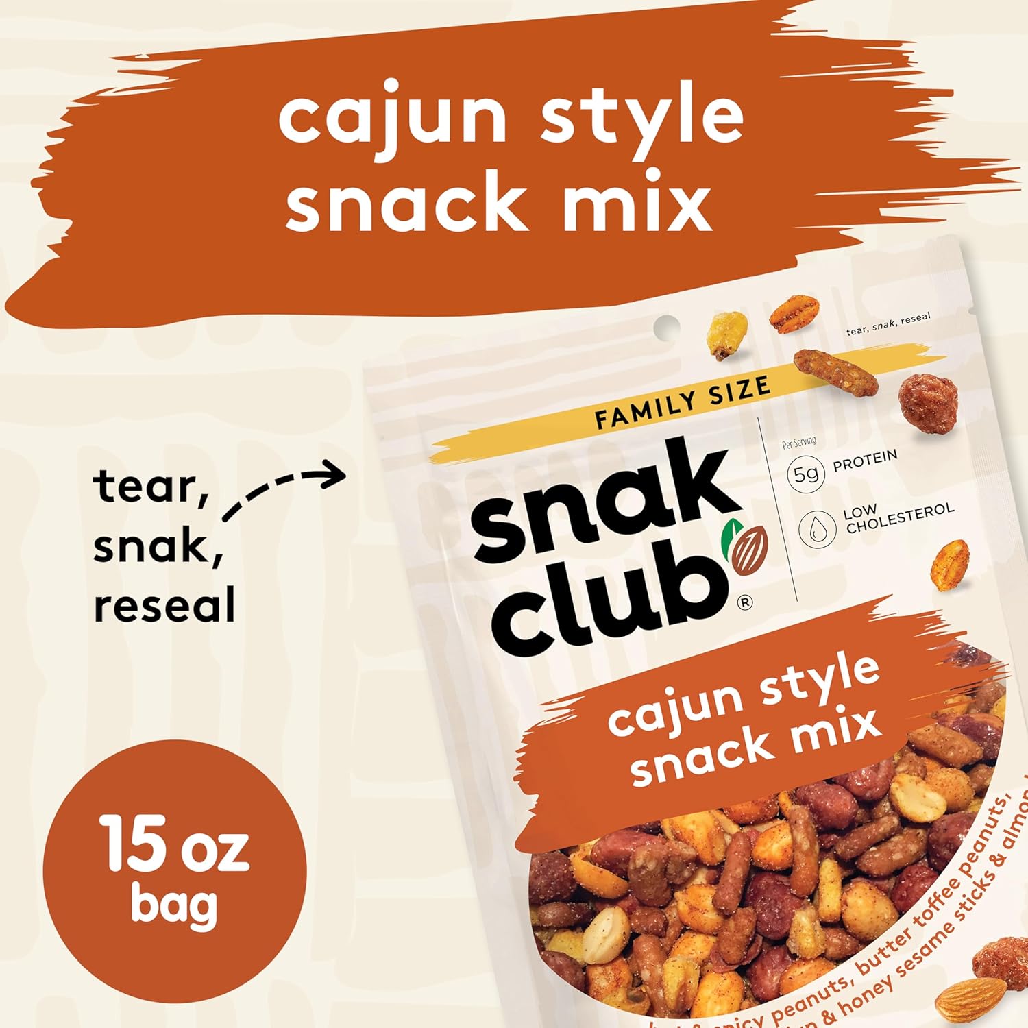 Snak_Club_Cajun_Style_Snack_Mix_with_Hot_and_Spicy_Peanuts,_Butter_Toffee_Peanuts,_Toasted_Corn,_Cajun_and_Honey_Sesame_Sticks,_and_Almonds,_Kosher_Trail_Mix_Snacks,_15_oz_Resealable_Bag