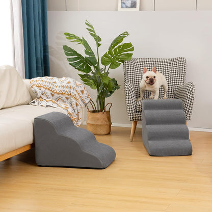 Aodisman_3-Step_Dog_Ramp_and_Stairs_for_Sofa_and_Chair_-_Non-Slip_Sturdy_Pet_Steps_for_Small_Dogs_and_Cats,15.7"_H,Grey