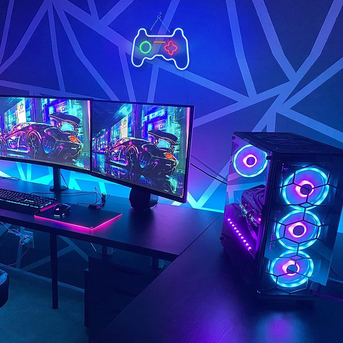 Led_Dimmable_Neon_Signs_Wall_Decorations_For_Living_Room|Bedroom_Gamepad_Controller_Shape_Lights_Game_Room_Decor_Accessories_Cool_Teen_Boys|Girls|Kids_Gamer_Gifts