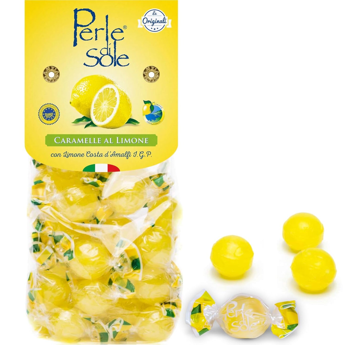 Perle_di_Sole_Italian_Lemon_Drops_Hard_Candy_Individually_Wrapped_(7.05_oz)_Made_with_Essential_Oils_of_Amalfi_Coast_P.G.I._Lemon_-_Italian_Imported_Gifts_From_Italy