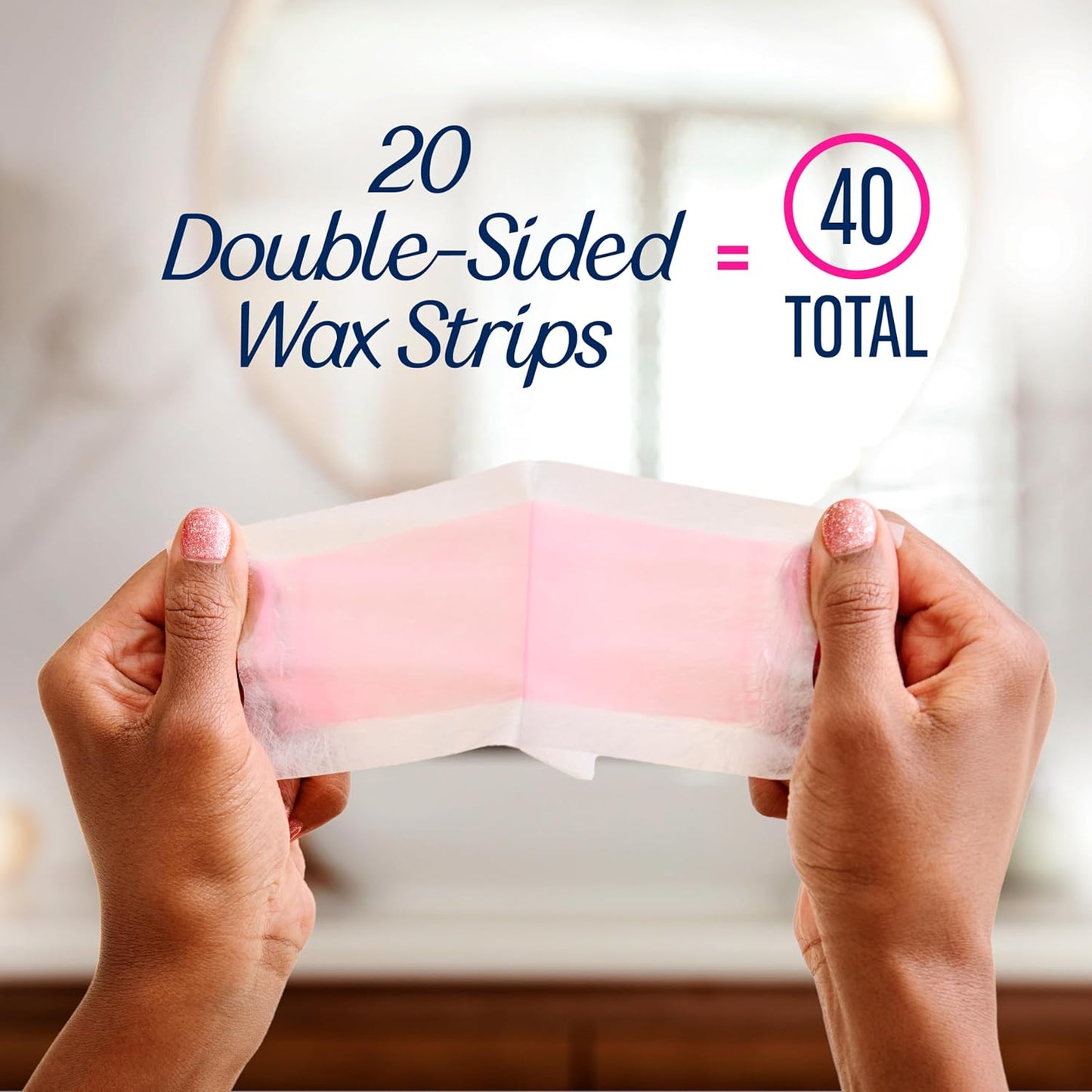 VEET_Ready-To-Use_Waxing_Kit_For_Women,_Wax_Strips_For_Body_Hair_Removal,_Wax_Kit_For_Legs_and_Body,_Personal_Care_Product,_Hair_Remover,_40ct_Waxing_Strips_(20_Double-Sided),_4ct_Body_Wipes