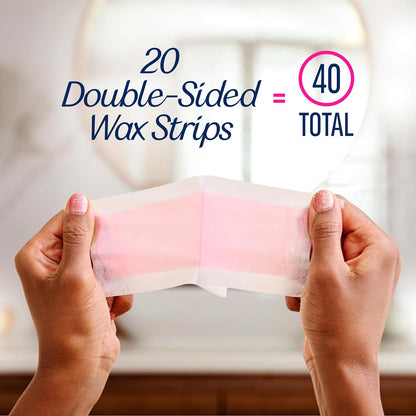 VEET_Ready-To-Use_Waxing_Kit_For_Women,_Wax_Strips_For_Body_Hair_Removal,_Wax_Kit_For_Legs_and_Body,_Personal_Care_Product,_Hair_Remover,_40ct_Waxing_Strips_(20_Double-Sided),_4ct_Body_Wipes
