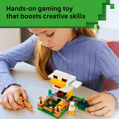 LEGO_Minecraft_Chicken_Farm_Building_Toy_for_Kids_-_Video_Game_Playset_&_Figures_for_Boys_&_Girls,_Ages_7+_-_Gift_for_Birthdays_-_21585