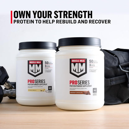 Muscle_Milk_Pro_Series_Protein_Powder_Supplement,_Knockout_Chocolate,_5_Pound,_28_Servings,_50g_Protein,_3g_Sugar,_20_Vitamins_&_Minerals,_NSF_Certified_for_Sport,_Workout_Recovery