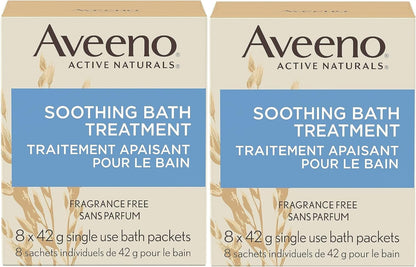 Aveeno_Fragrance_Free_Soothing_Bath_Treatment,_100%_Natural_Colloidal_Oatmeal,_Sensitive_Skin_Bath_Soak_for_Relief_of_Dry,_Itchy,_Irritated_Skin_Due_to_Eczema_&_Hives,_Bath_Packets,_8_ct._(Pack_of_2)