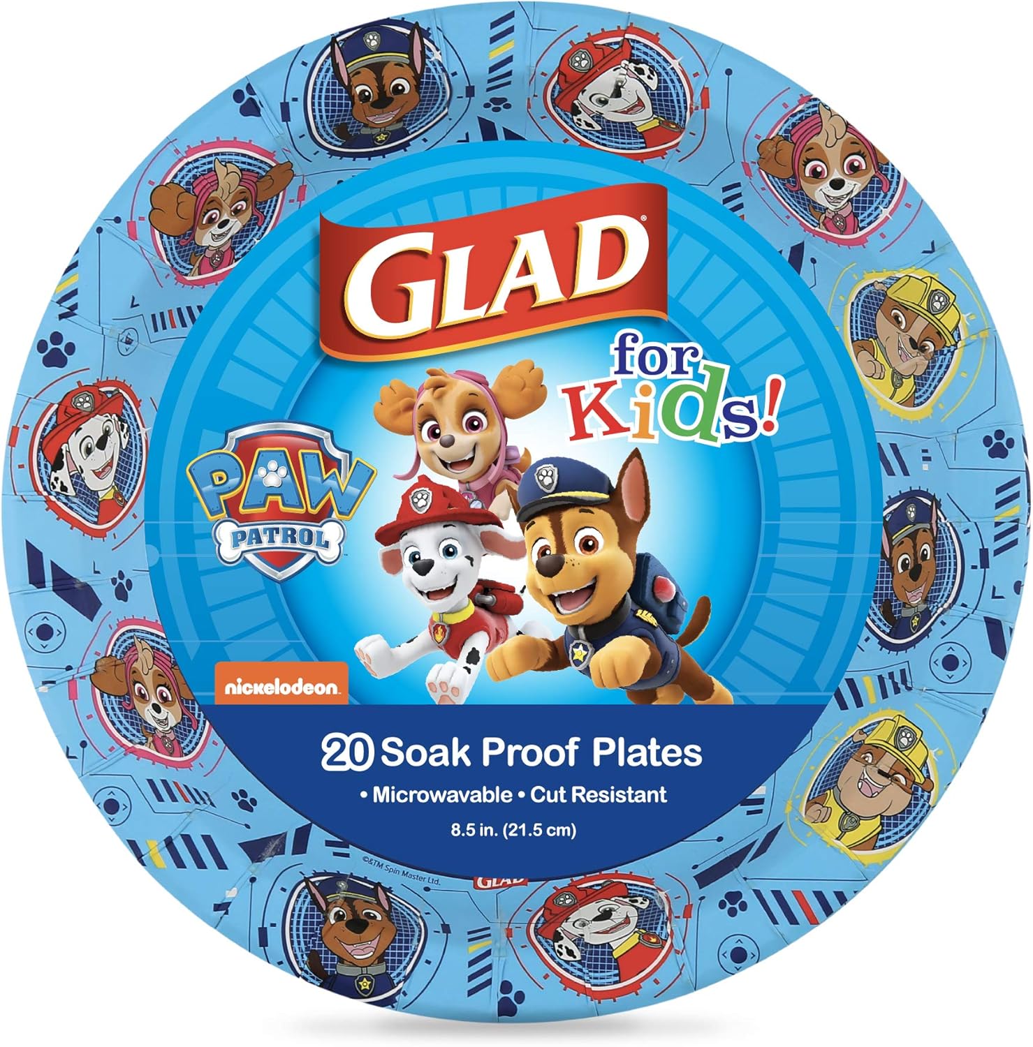 Glad_for_Kids_Paw_Patrol_Disposable_Paper_Plates,_Heavy_Duty_Soak_Proof_Microwavable_Kids_Plates_for_Parties,_Birthdays,_and_Everyday_Meals,_Core_Pups_Blue,_8.5_Inch,_20_Count