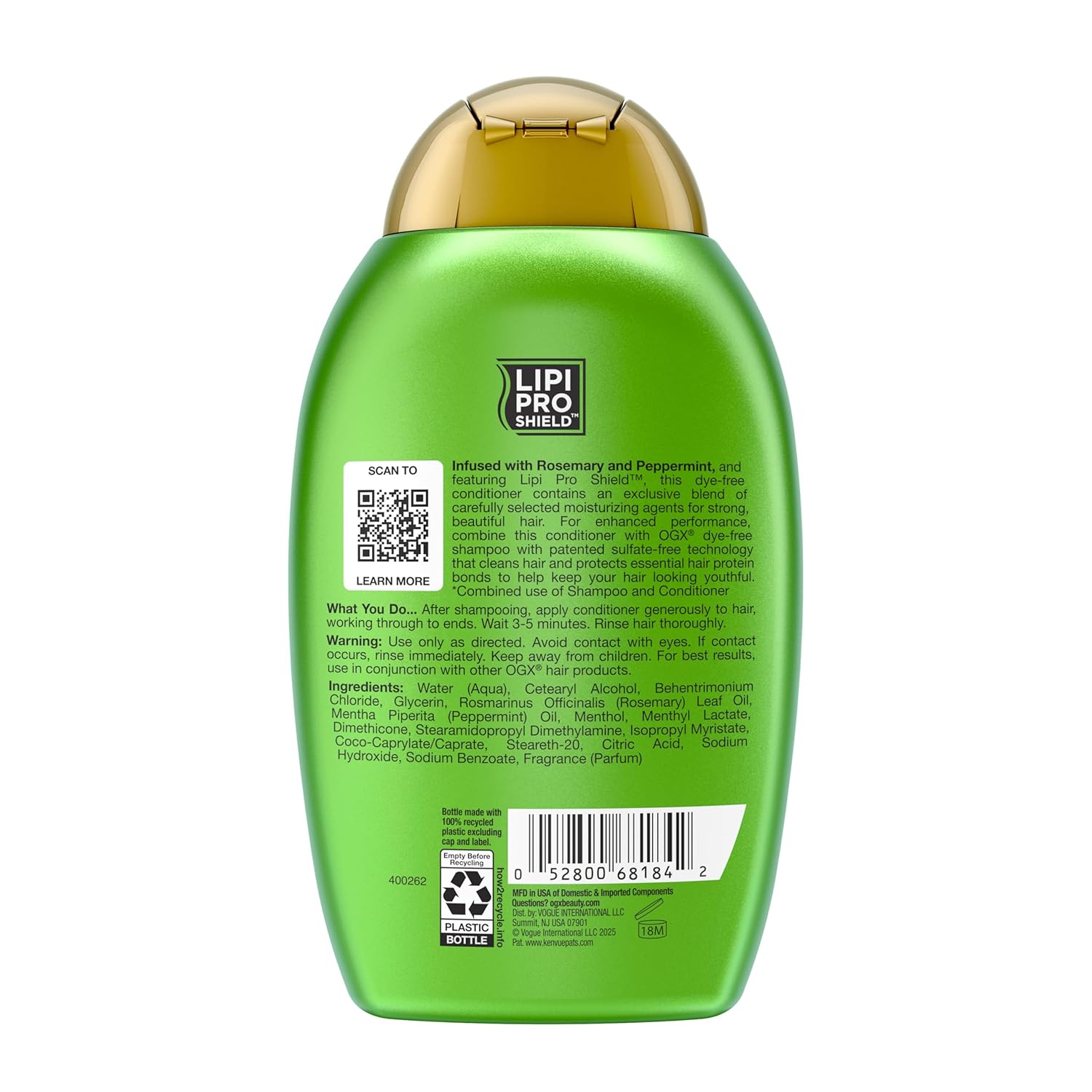 OGX_Clarifying_Strength_+_Rosemary_Mint_Conditioner,_Clarifying_Conditioner_for_Oily_Hair_Visibly_Helps_Remove_Oil_&_Residue_to_Clear_Away_Buildup,_Sulfate-Free_Surfactants,_13_fl._oz