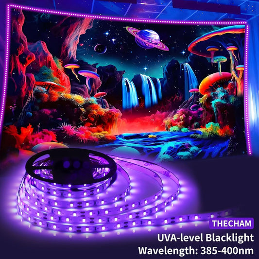 20FT/40FT/80ft_Black_Lights_Strip_with_Remote,_12V_Flexible_Blackights_for_Glow_Party,_Adjust_Brightness,_Delay_Off,_3_Light_Modes,_Indoor_Fluorescent_Party,_Stage_Lighting