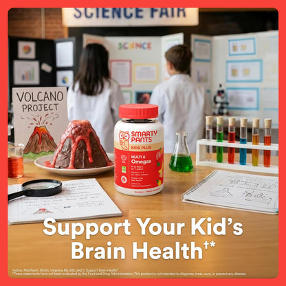 SmartyPants_Kids_Multivitamin_Gummies_with_Omega_3_DHA/EPA,_Vitamins_D3,_C,_B12,_B6,_A,_K,_and_Zinc,_Gluten_Free,_Clean_Label,_Three_Fruit_Flavors,_60_Gummies_(30_Day_Supply)
