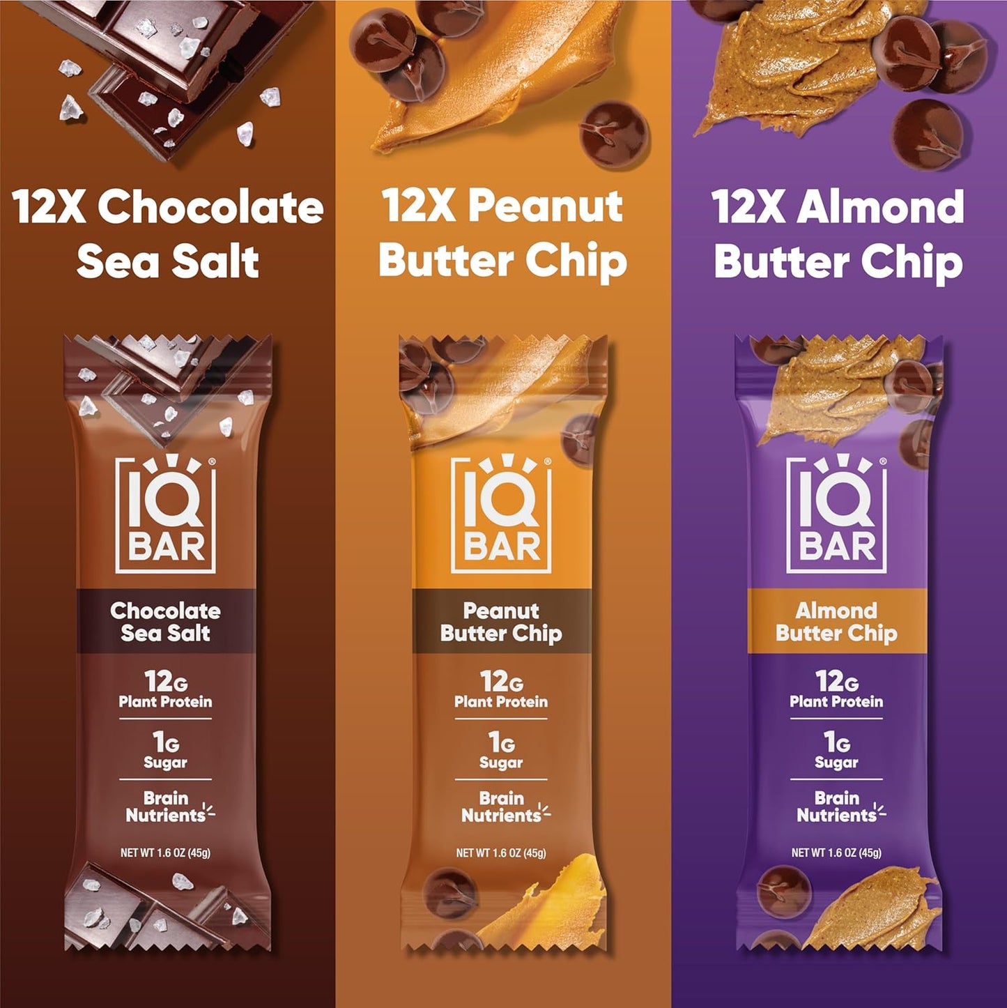 IQBAR_Clean_Plant_Protein_Bars_-_Chocolate_Lovers_Variety_-_36_Count_-_Keto,_Vegan,_High_Fiber,_Gluten_and_Dairy_Free,_Low_Sugar_Snack_-_Brain_and_Body_Nutrients_for_Focus,_Energy,_Meal_Replacement