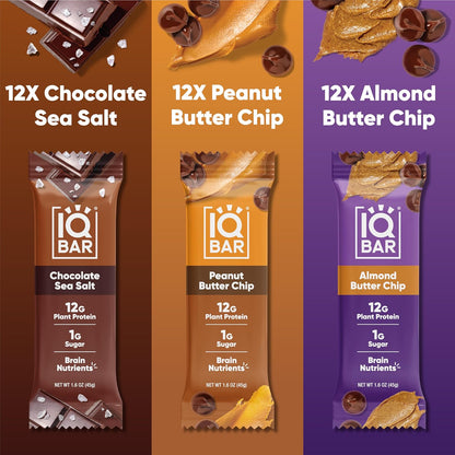 IQBAR_Clean_Plant_Protein_Bars_-_Chocolate_Lovers_Variety_-_36_Count_-_Keto,_Vegan,_High_Fiber,_Gluten_and_Dairy_Free,_Low_Sugar_Snack_-_Brain_and_Body_Nutrients_for_Focus,_Energy,_Meal_Replacement