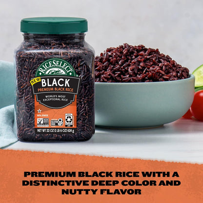 RiceSelect_Premium_Black_Rice,_Whole-Grain,_Gluten-Free,_Non-GMO,_and_Vegan_Rice,_BPA-Free_22-Ounce_Jar_(Pack_of_1)