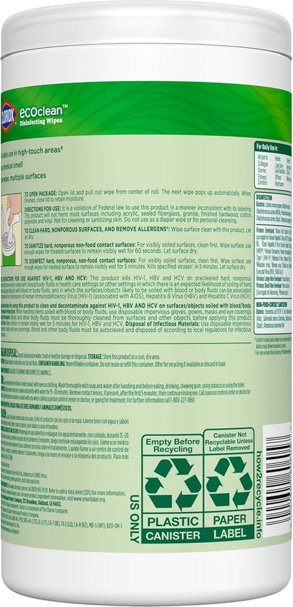CloroxPro_Clorox_EcoClean_Disinfecting_Wipes,_Multipurpose_100%_Plant_Based_Cleaning_Cloths,_Antibacterial_Disinfectant,_Safe_for_Multi_Surface_Use,_75_Count