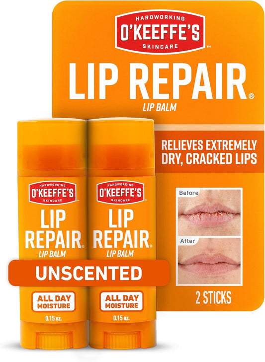 O'Keeffe's_Lip_Repair_Unscented_Lip_Balm_for_Dry,_Cracked_Lips_-_Stick_(Twin_Pack)_-_Moisturizer_for_Very_Dry_Lips