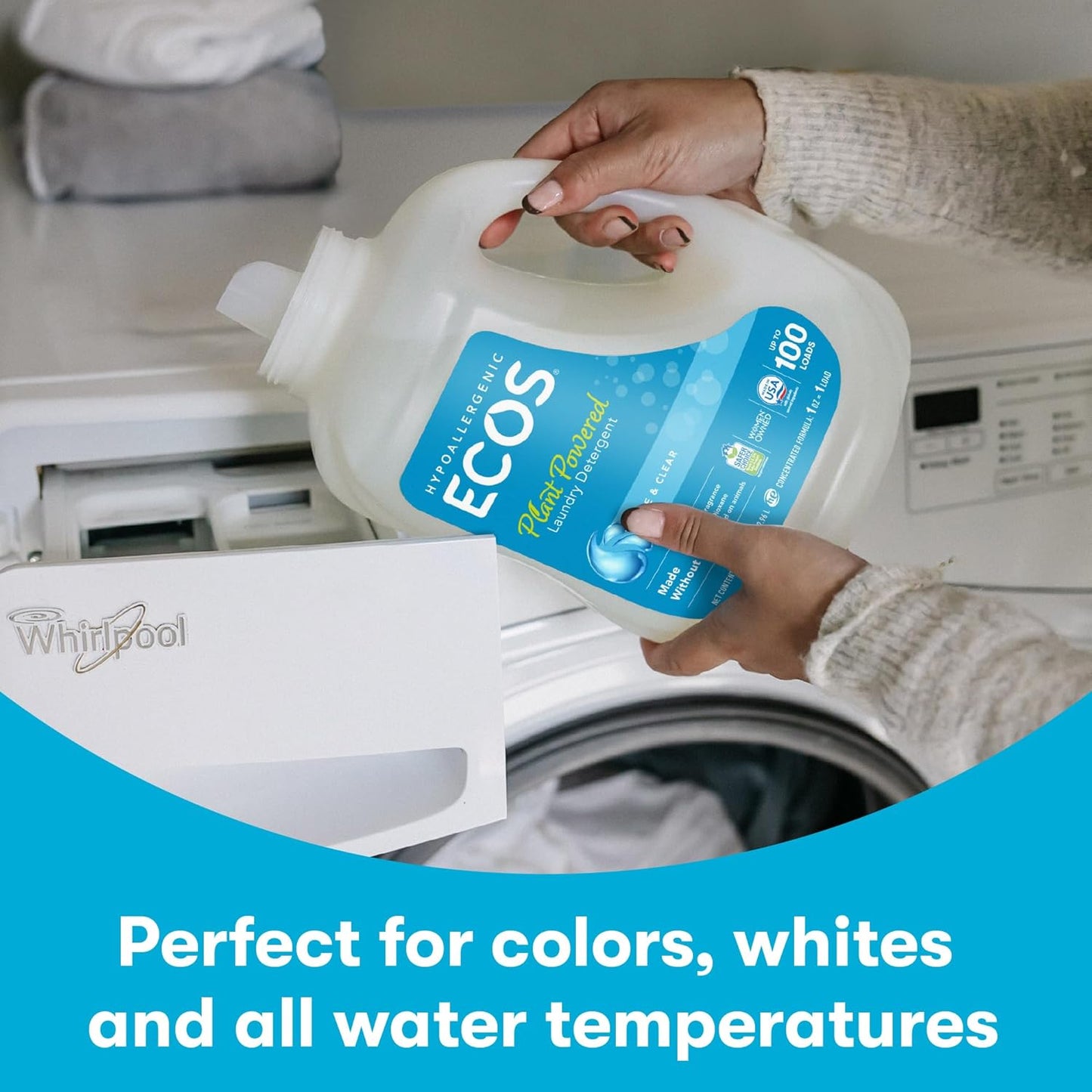 ECOS_Laundry_Detergent_Liquid,_200_Loads_-_Dermatologist_Tested_Laundry_Soap_-_Hypoallergenic,_EPA_Safer_Choice_Certified,_Plant-Powered,_Free_&_Clear,_100_Fl_Oz_(Pack_of_2)