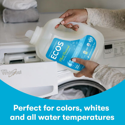 ECOS_Laundry_Detergent_Liquid,_200_Loads_-_Dermatologist_Tested_Laundry_Soap_-_Hypoallergenic,_EPA_Safer_Choice_Certified,_Plant-Powered,_Free_&_Clear,_100_Fl_Oz_(Pack_of_2)