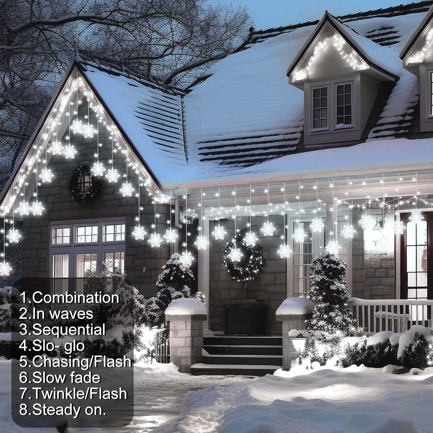 Christmas_White_Icicle_Lights_with_Snowflake,_150_LED_Curtain_Lights_with_8_Lighting_Modes,_Plug_in_Twinkle_Lights_for_Home_Christmas_Wedding_Party_Decoration