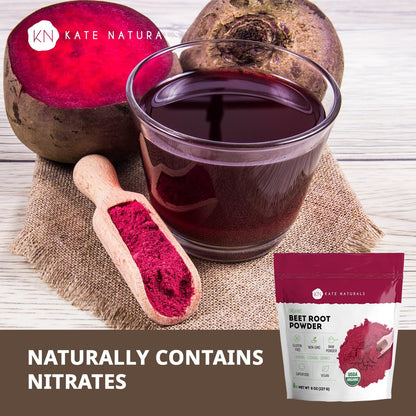 Kate_Naturals_Organic_Beet_Root_Powder_for_Smoothies,_Baking_&_Juice._Raw_Beetroot_Superfood_&_Natural_Red_Food_Coloring_(8oz,_Non-GMO,_Earthy_Flavor)