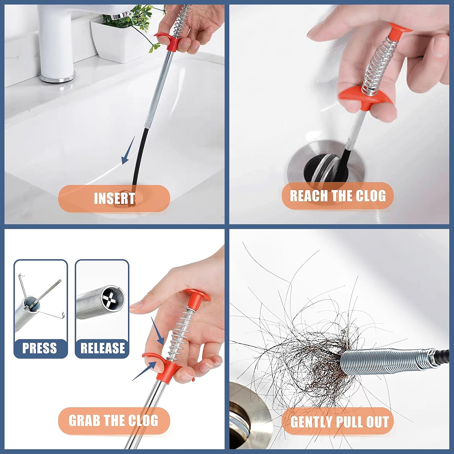 35.5inch_Drain_Clog_Remover(1pcs),_25inch_Drain_Snake_Hair_Remover(6pcs)_＆_Cleaning_Brush(2pcs),_Hair_Catcher_Drain_Auger_Cleaner_Tool_Set_For_Toilet,_Kitchen_Sink,_Bathroom_Tub,_Sewer,_9_Pack