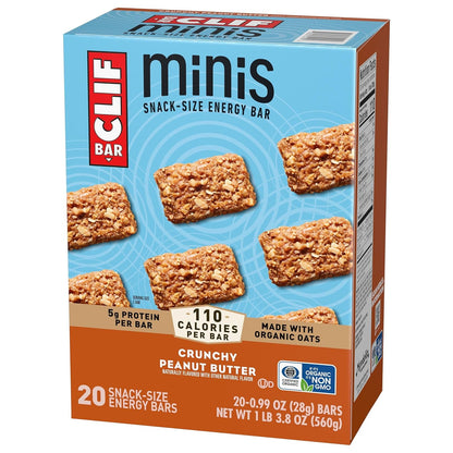CLIF_BAR_Minis_-_Crunchy_Peanut_Butter_-_Made_with_Organic_Oats_-_5g_Protein_-_Non-GMO_-_Plant_Based_-_Snack-Size_Energy_Bars_-_0.99_oz._(20_Pack)