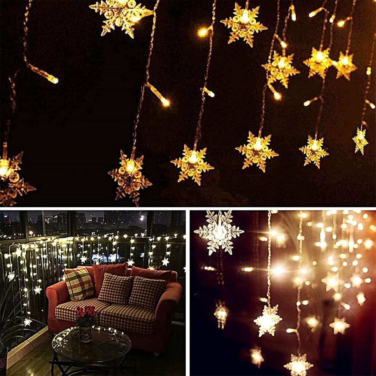 String_Lights_LED_Curtain_Light,_96_LED_Fairy_Hanging_String_Lights_Waterproof_Christmas_Snowflake_Lights_with_Wireless_Control_for_Outside_Indoor_Bedroom_Party_Fence_Patio_-_Warm_White