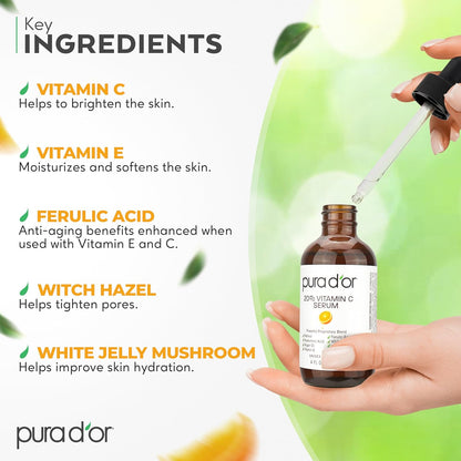 PURA_D'OR_20%_Vitamin_C_Facial_Serum_4_Oz_Antioxidant_Blend_w/Retinol,_Hyaluronic_Acid,_Vitamin_E,_Ferulic_Acid_-_Hydrating_Lightweight_Skincare_Formula_-_Men_Women_Daily_Use_After_Bath_Oil_Skin_Care