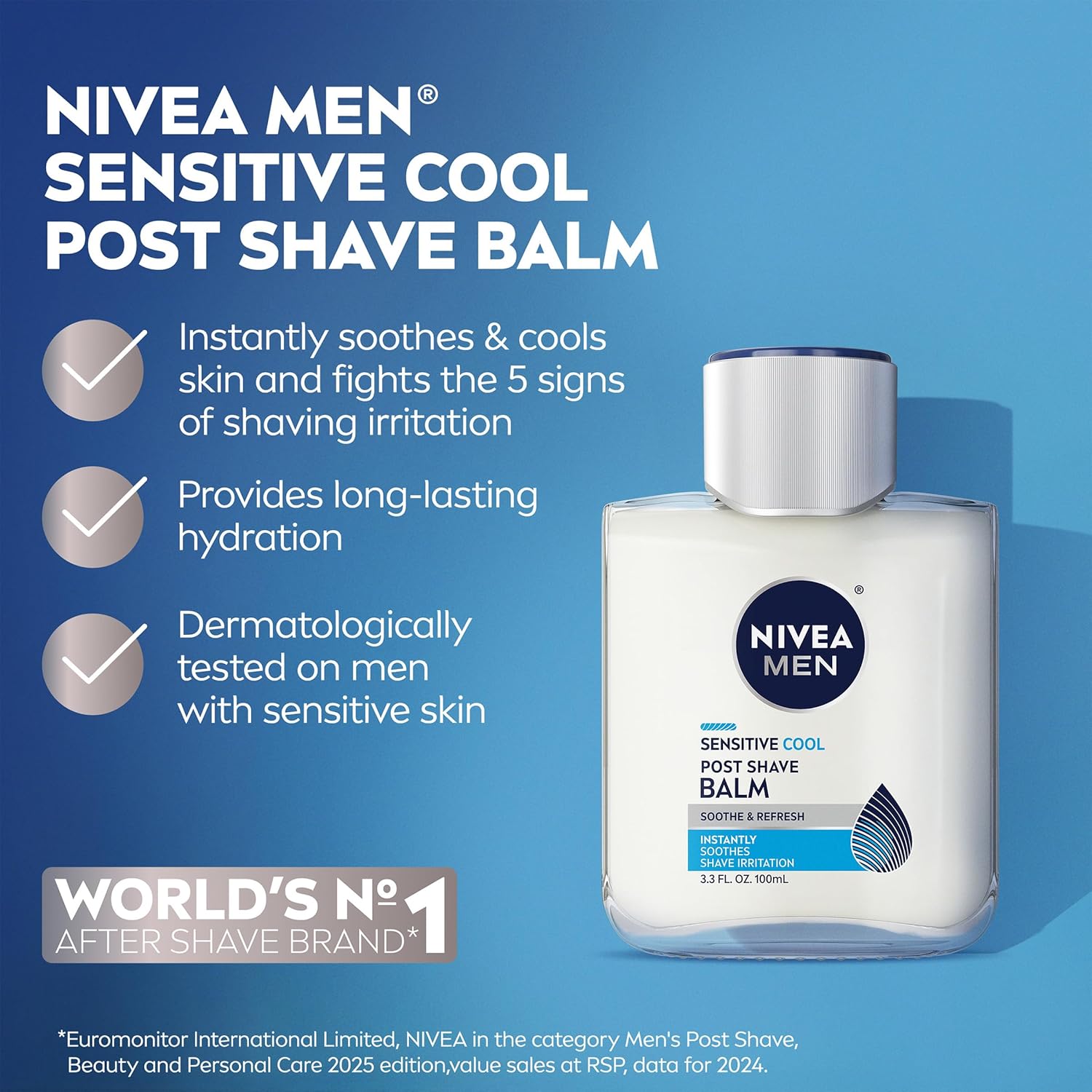 NIVEA_MEN_Sensitive_Cool_Post_Shave_Balm,_Enriched_with_Chamomile_and_Seaweed_Extracts,_Alcohol_Free_After_Shave_Balm_for_Men,_3.3_Fl_Oz_Bottle,_Pack_of_3