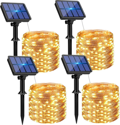 btfarm_4_Pack_Solar_String_Lights_Outdoor_-_Total_320LED_132FT_Solar_Fairy_Lights_Waterproof_8_Modes,_Copper_Wire_Solar_Powered_Twinkle_Light_for_Outside_Christmas_Tree_Garden_Wedding_Party,Warm_White