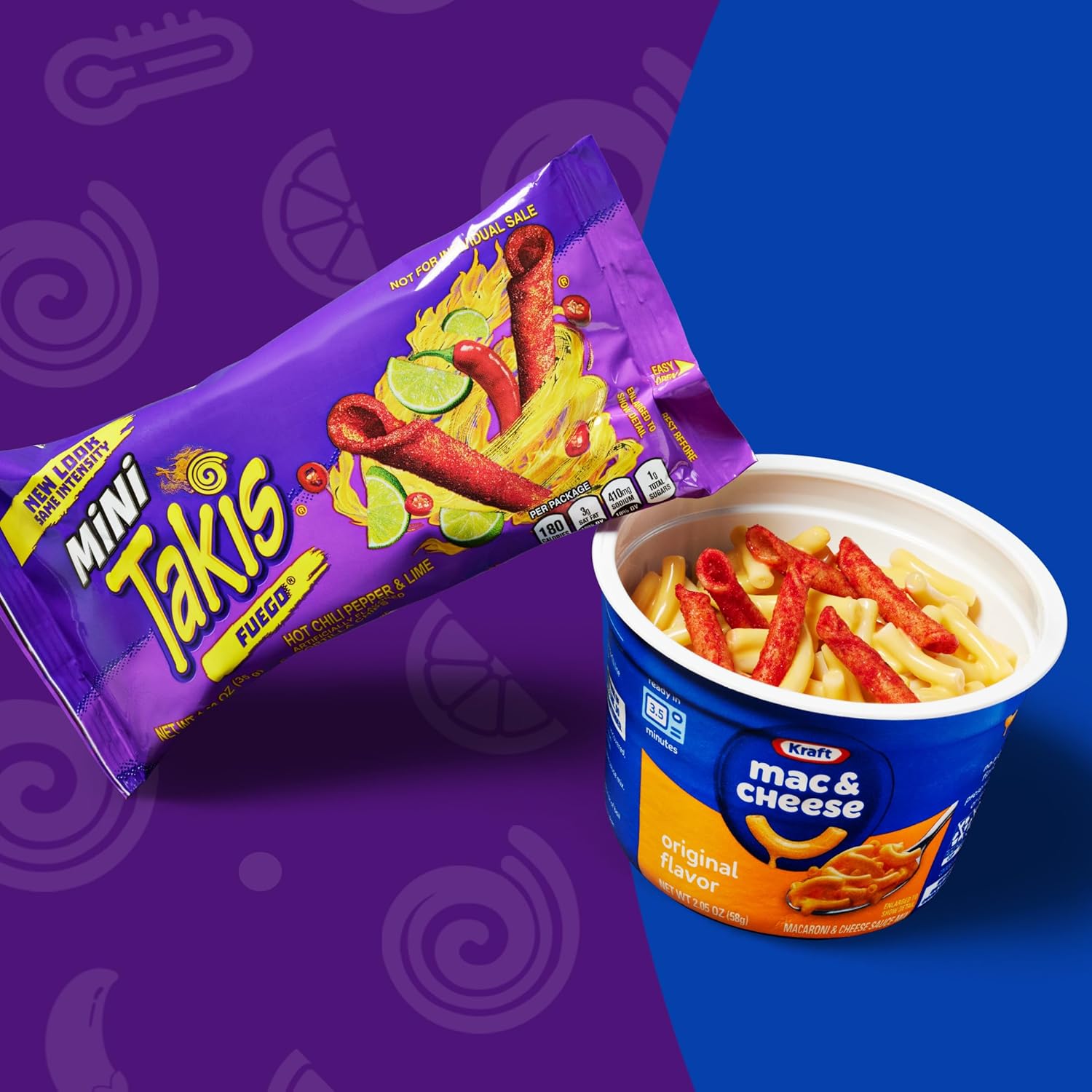 Takis_Mini_25_pc_/_1.23_oz_Bite_Size_Variety_Pack,_Assorted_Flavored_Mixed_Rolled_Tortilla_Chips_–_(15)_Fuego,_(10)_Blue_Heat