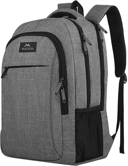 MATEIN_Travel_Laptop_Backpack,_Business_Anti_Theft_Slim_Sturdy_Laptops_Backpack_Personal_Item_Bag,_Water_Resistant_College_School_Computer_Bag_Gift_for_Men_&_Women_Fits_15.6_Inch_Notebook,_Grey