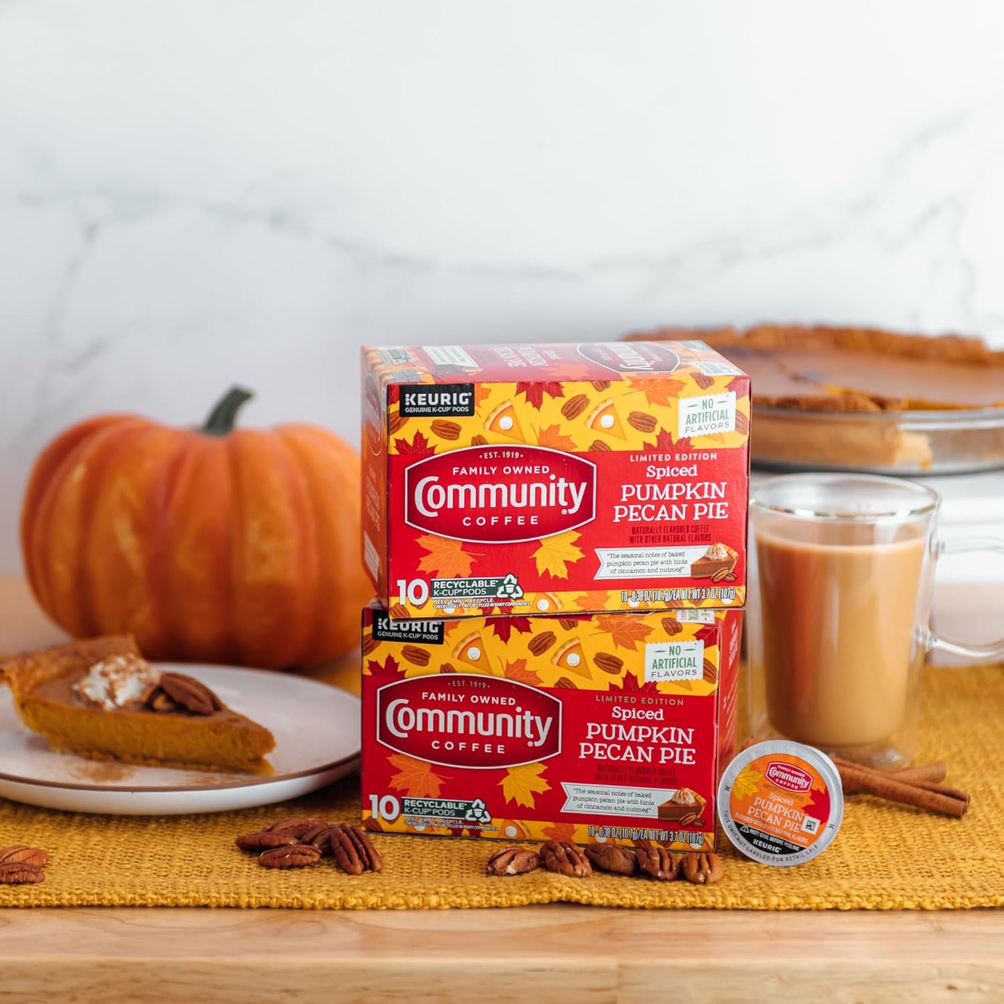 Community_Coffee_Spiced_Pumpkin_Pecan_Pie_Flavored_Coffee_Pods,_10_count,_Medium_Roast_Compatible_with_Keurig_2.0_K-Cup_Brewers_(10_pods)