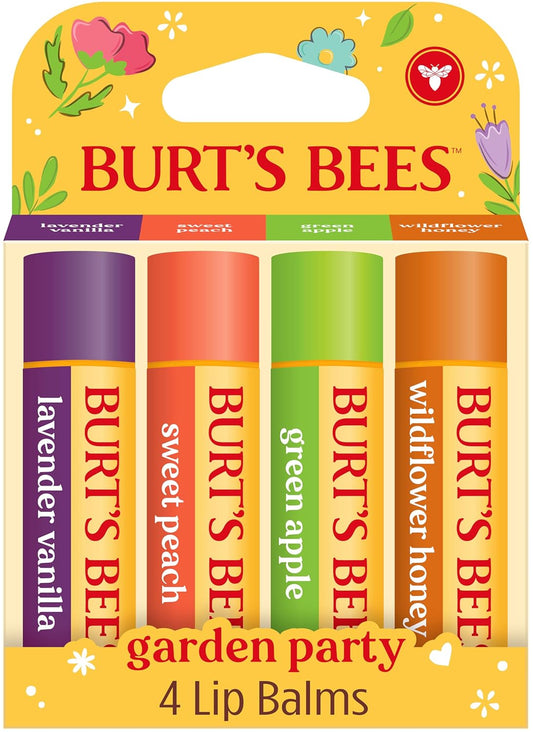 Burt's_Bees_4_Pack_Lavender_Vanilla,_Sweet_Peach,_Green_Apple,_Wildflower_Honey;_24_Hour_Moisture_Moisturizing_Lip_Balm,_100%_Natural_Origin,_Mother's_Day_Gift,_4_Tubes,_0.15_oz