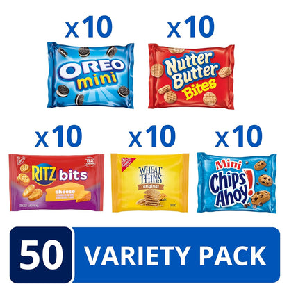 OREO_Mini_Cookies,_Mini_CHIPS_AHOY!_Cookies,_RITZ_Bits_Cheese_Crackers,_Nutter_Butter_Bites_&_Wheat_Thins_Crackers,_Nabisco_Cookie_&_Cracker_Variety_Pack,_50_Snack_Packs