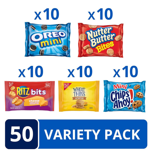 OREO_Mini_Cookies,_Mini_CHIPS_AHOY!_Cookies,_RITZ_Bits_Cheese_Crackers,_Nutter_Butter_Bites_&_Wheat_Thins_Crackers,_Nabisco_Cookie_&_Cracker_Variety_Pack,_50_Snack_Packs