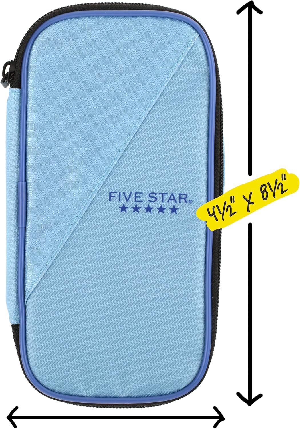 Five_Star_Pencil_Pouch,_Pen_Case,_High-Capacity_Zipper_Pouch,_Storage_Organizer_for_School_Supplies_Earbuds_Chargers_Cables_Makeup,_Blue/Denim_(500212F-ECM)