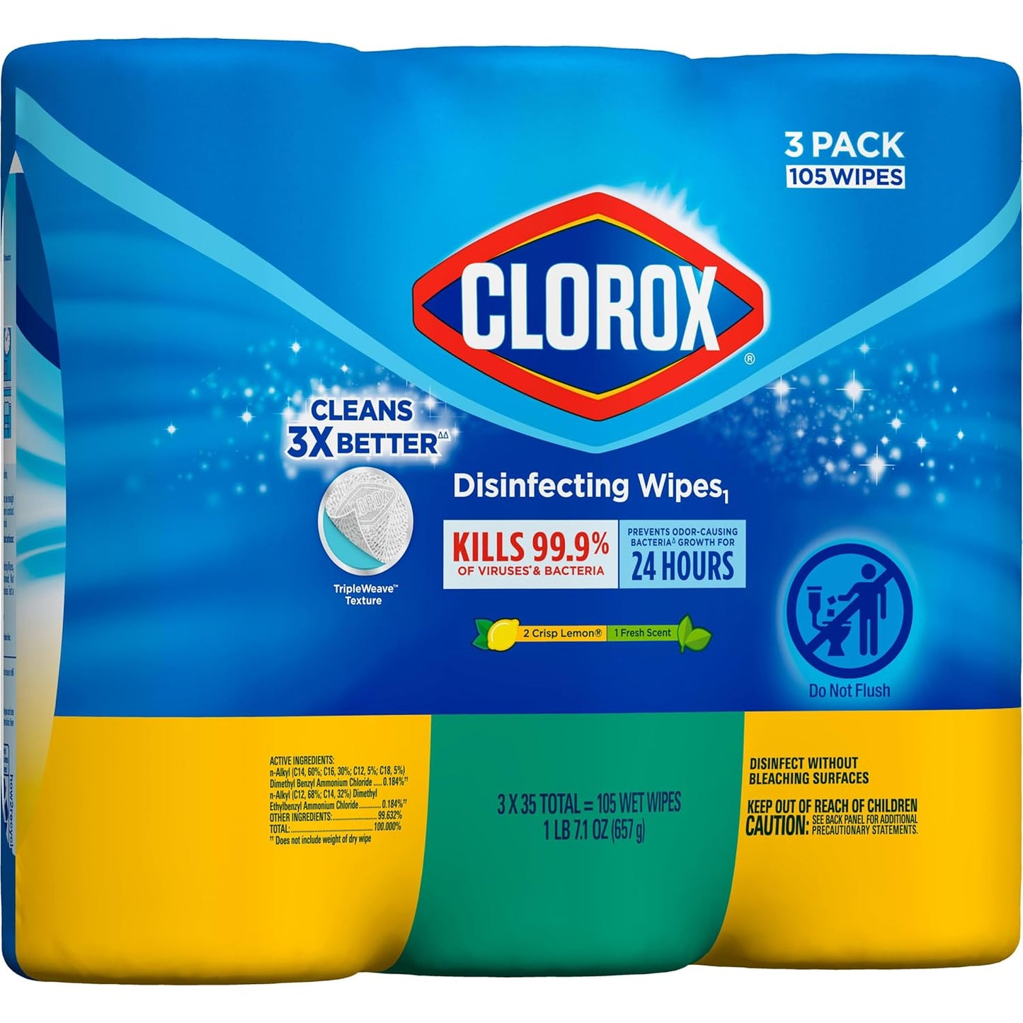 Clorox_30112_Disinfecting_Wipe,_Fresh/Lemon_Fresh_Scent_(525_Count)