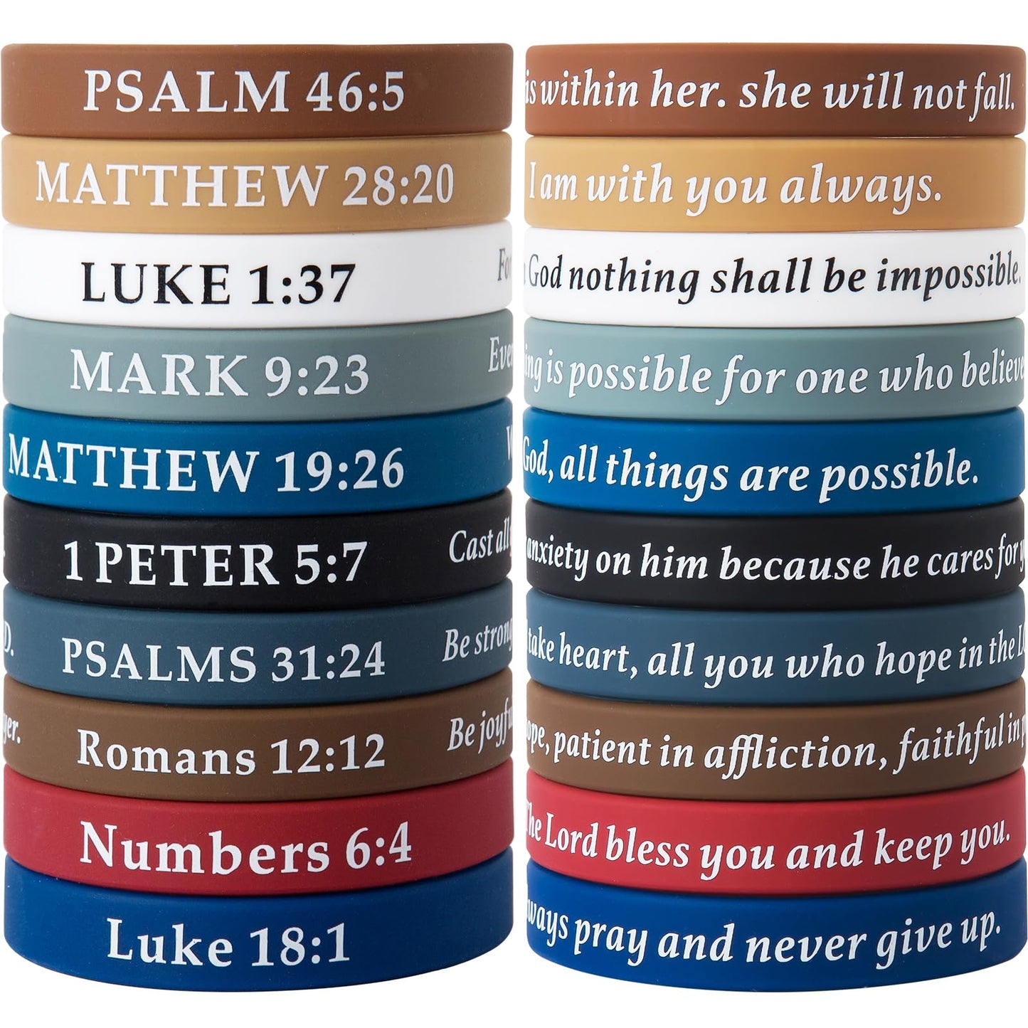 QEERBSIN Bible Verses Bracelets Motivational Christian Rubber Bracelets Faith Hope Wristbands Bracelets for Men Women Teens