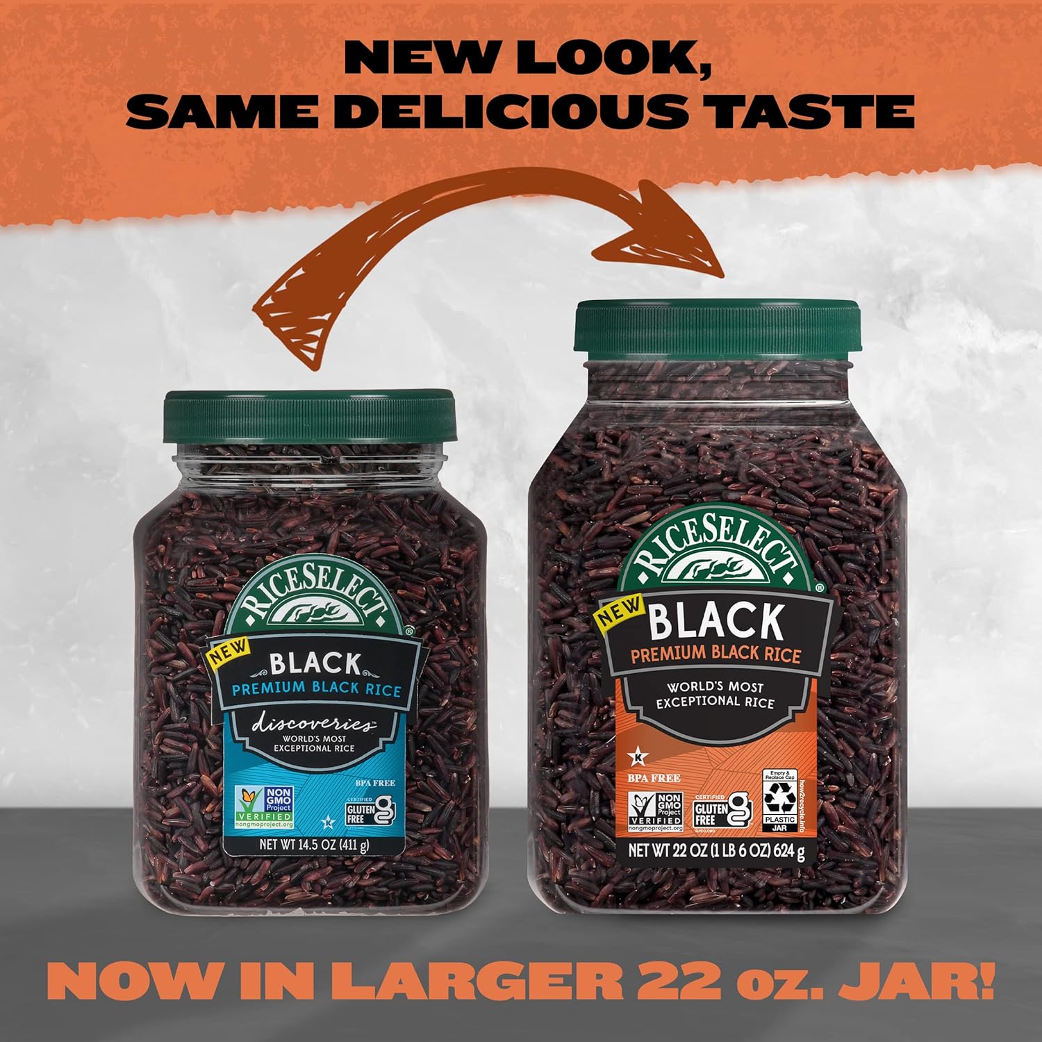RiceSelect_Premium_Black_Rice,_Whole-Grain,_Gluten-Free,_Non-GMO,_and_Vegan_Rice,_BPA-Free_22-Ounce_Jar_(Pack_of_1)