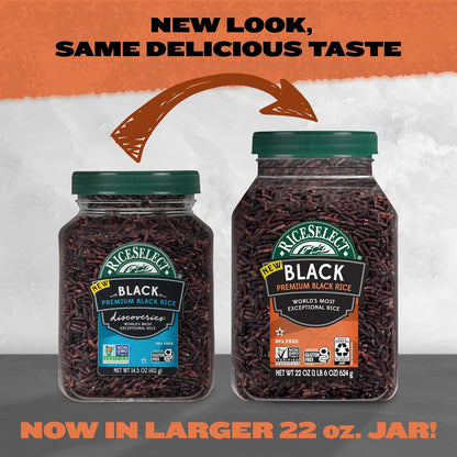 RiceSelect_Premium_Black_Rice,_Whole-Grain,_Gluten-Free,_Non-GMO,_and_Vegan_Rice,_BPA-Free_22-Ounce_Jar_(Pack_of_1)