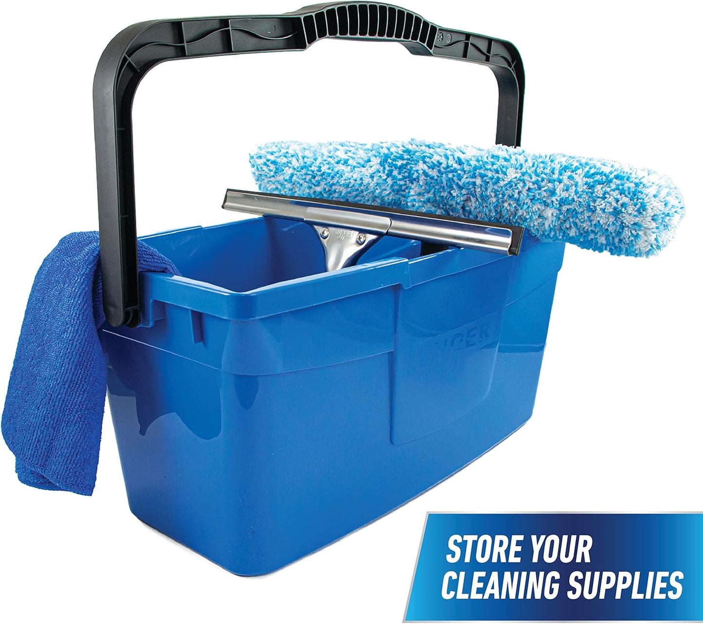 Unger_Professional_3_Gallon_Bucket_–_Compact_Cleaning_Bucket,_Comfort-Grip_Handle,_2_Pour_Spouts,_Portable_Cleaning_Supplies,_Plastic_Mop_Bucket_for_Floor,_Window_&_Household_Cleaning
