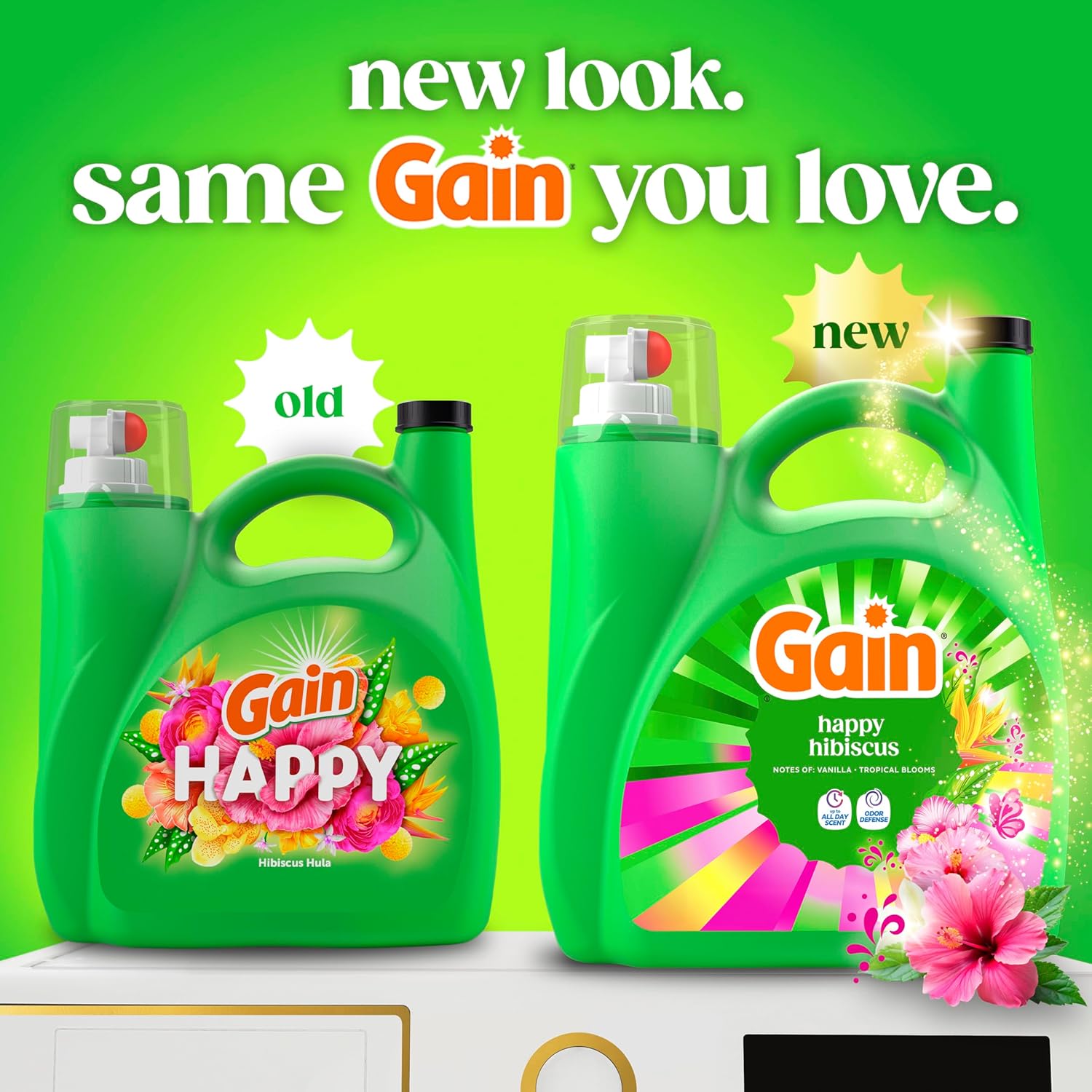 Gain_Liquid_Laundry_Detergent,_With_Odor_Defense,_Happy_Hibiscus_Scent,_Laundry_Soap_For_HE_Washing_Machines,_132_fl_oz,_100_Loads_(Packaging_May_Vary)