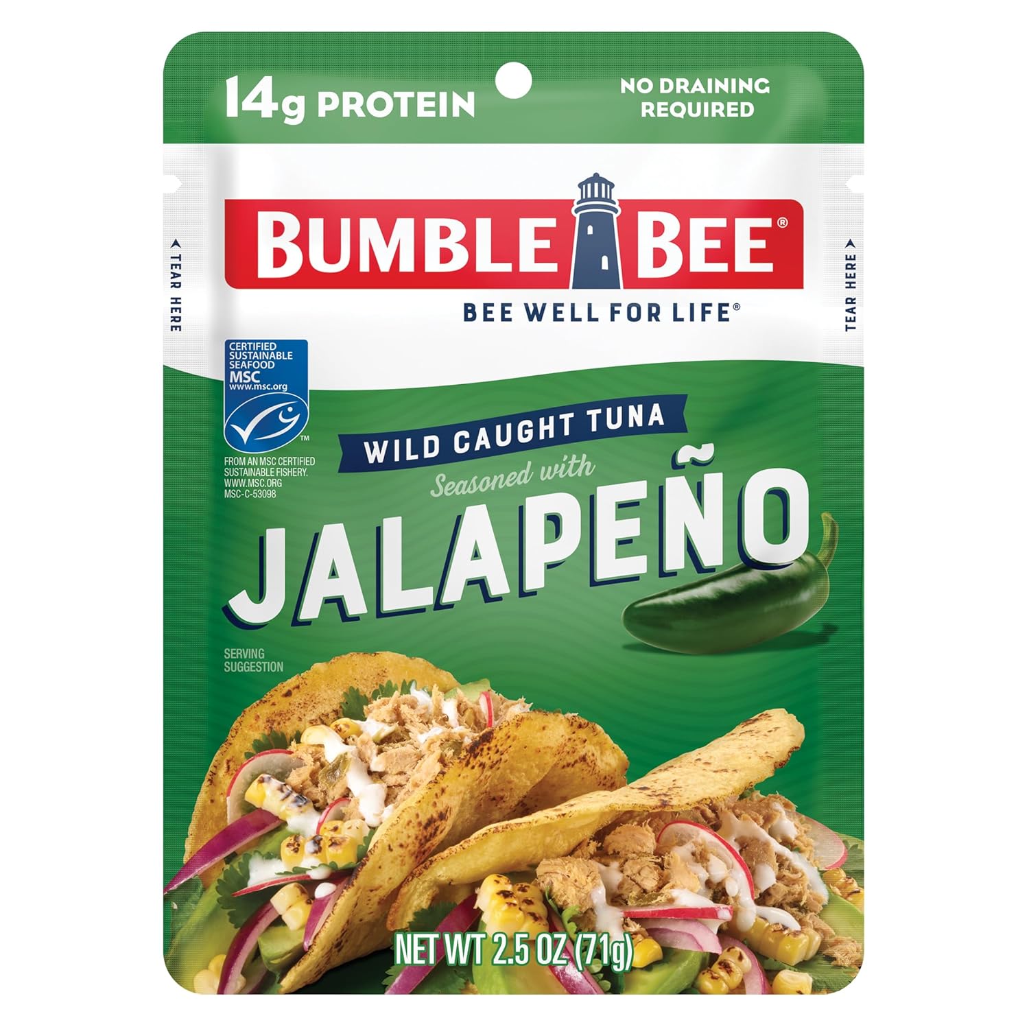 Bumble_Bee_Jalapeno_Seasoned_Tuna_Pouch_-_Wild_Caught_and_Ready_to_Eat_for_Snack,_Salad,_Korean_Tuna_Bowl_-_14g_Protein_per_Serving_-_PERFECT,_PORTABLE,_GOODNESS_-_2.5_oz_Packet_(Pack_of_1)