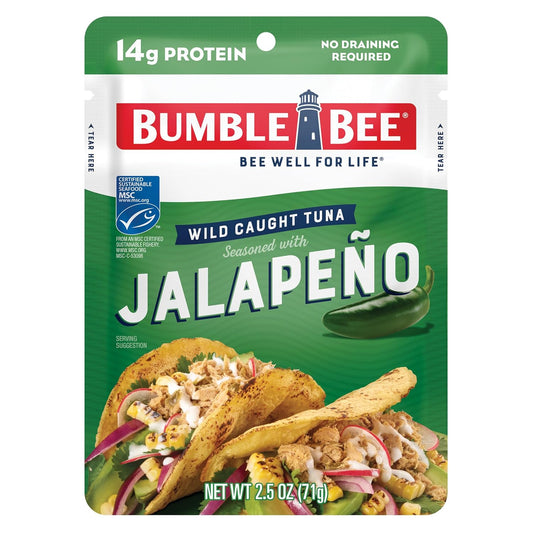 Bumble_Bee_Jalapeno_Seasoned_Tuna_Pouch_-_Wild_Caught_and_Ready_to_Eat_for_Snack,_Salad,_Korean_Tuna_Bowl_-_14g_Protein_per_Serving_-_PERFECT,_PORTABLE,_GOODNESS_-_2.5_oz_Packet_(Pack_of_1)